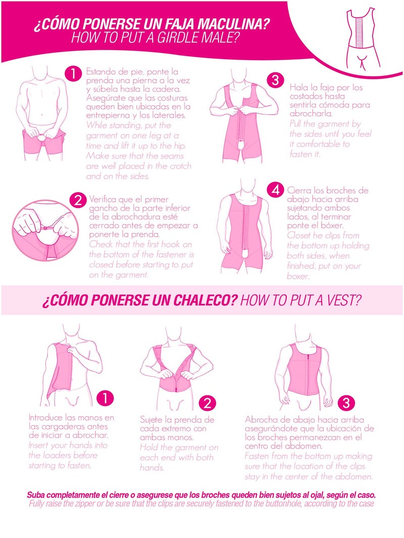 MD M&D 0061 Full Body Colombian Girdles for Men | Faja Colombiana para Hombre Beige - Image 2